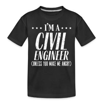 Je suis ingénieur civil - T-shirt bio Premium Enfant - noir - Devant