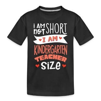 Je suis un enseignant de maternelle La taille de l’enseignant - T-shirt bio Premium Enfant - noir - Devant