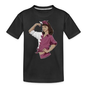Arab Girl Unbreakable I Arab Heritage I Qatar Flag - Kinder Premium Bio T-Shirt - Schwarz - Vorne