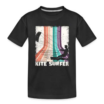 Kite Surfer Vintage Kite Surfing Sport Retro Wind - Kids' Premium Organic T-Shirt - black - Front