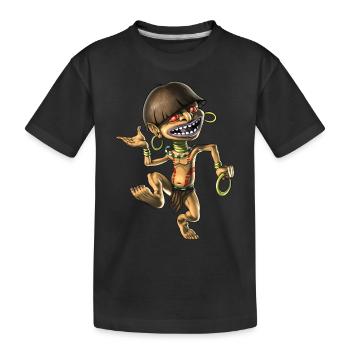 Aztekisches Fabelwesen Chaneque - Kinder Premium Bio T-Shirt - Schwarz - Vorne