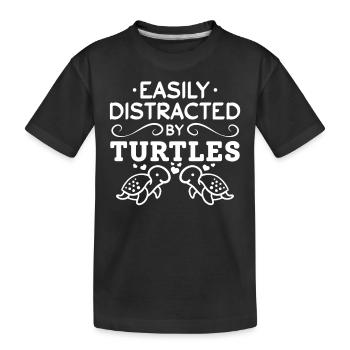 Cute sea turtles — slightly from turtles - Kids' Premium Organic T-Shirt - black - Front