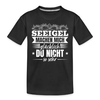 Seeigel machen mich glücklich Du nicht so sehr I S - Kinder Premium Bio T-Shirt - Schwarz - Vorne