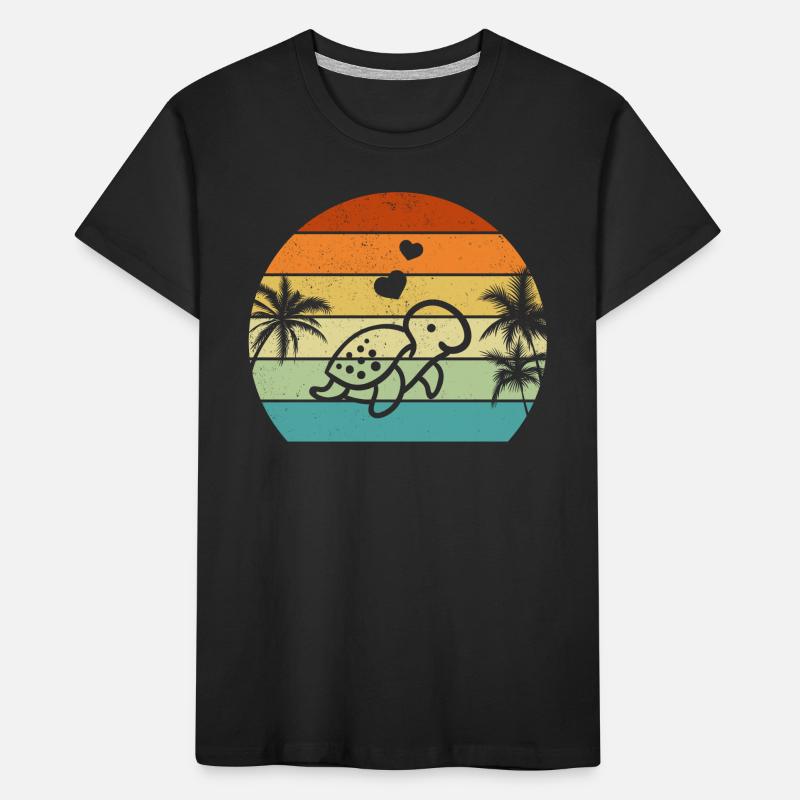 Turtle Sunset Sea Turtle Lover Cute Kids' Premium Organic T-Shirt