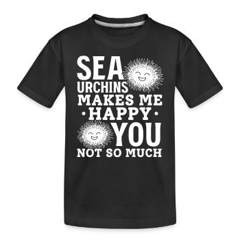 Seeigel machen mich glücklich Du Nicht so sehr - Kinder Premium Bio T-Shirt - Schwarz - Vorne