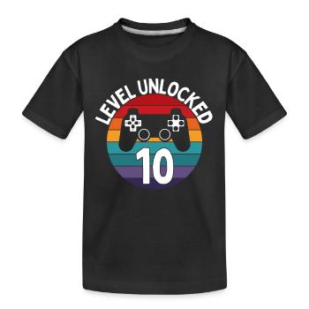 NIVEAU 10 DÉVERROUILLER LE JEU DES JOUEURS - T-shirt bio Premium Enfant - noir - Devant