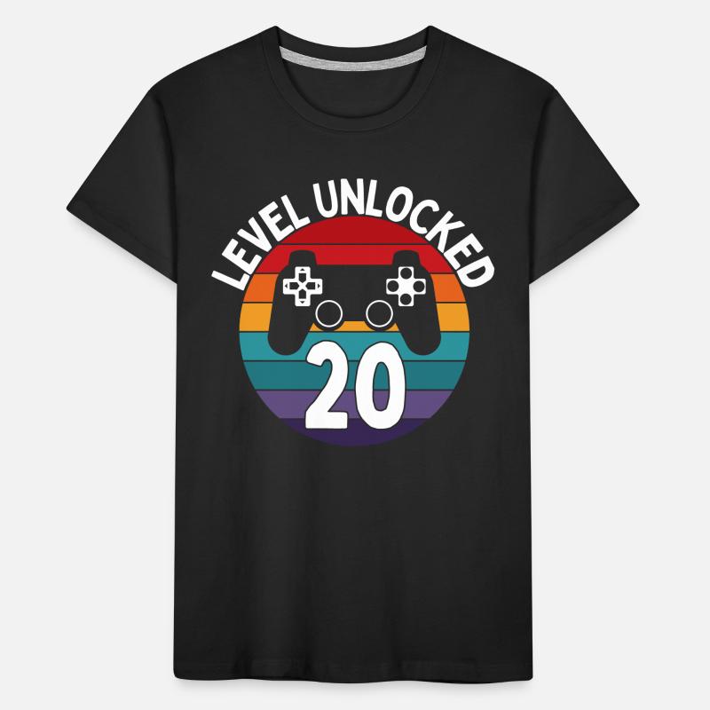 NIVEAU 20 DÉBLOQUER LE JEU D’ANNIVERSAIRE T-shirt bio Premium Enfant