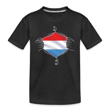 drapeau luxembourgeois fier luxembourgeois - T-shirt bio Premium Enfant - noir - Devant