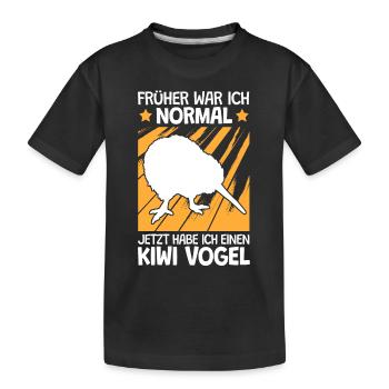 Kiwi Vogel früher war ich normal Neuseeland - Kinder Premium Bio T-Shirt - Schwarz - Vorne