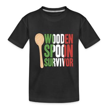 Wooden Spoon Survivor - Kinder Premium Bio T-Shirt - Schwarz - Vorne