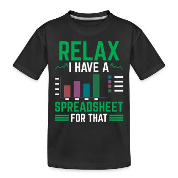 J’ai une feuille de calcul pour le tableau comptable - T-shirt bio Premium Enfant - noir - Devant