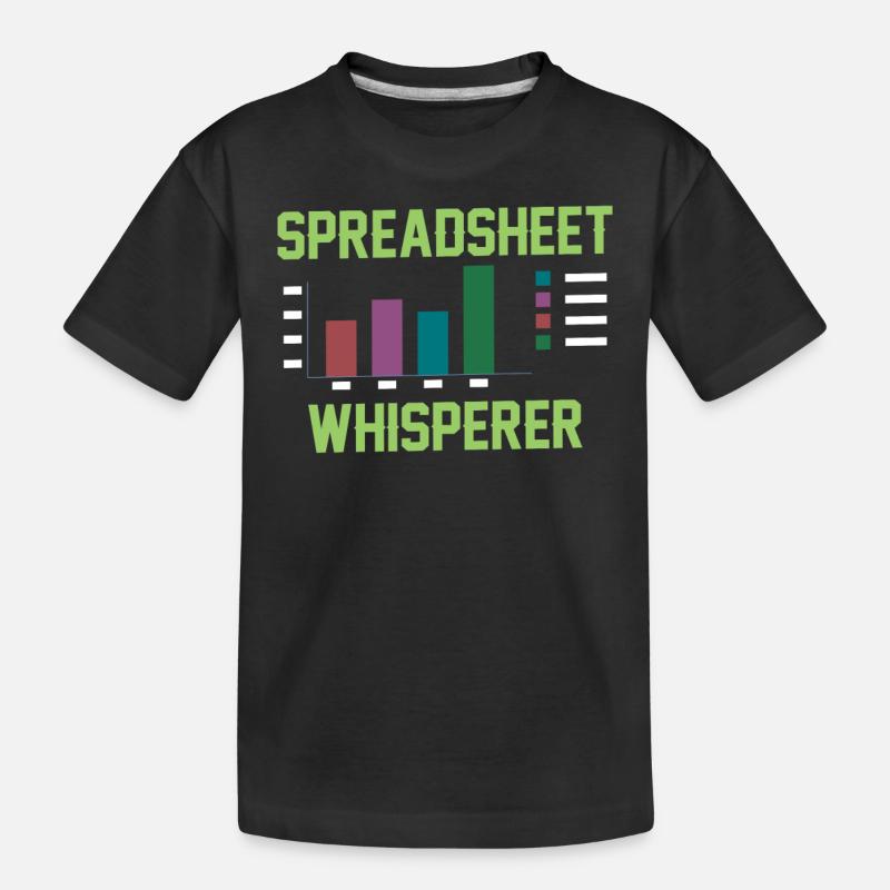 Spreadsheet Whisperer Work Table Accountant - Kids' Premium Organic T-Shirt - black