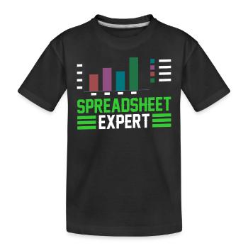 Spreadsheet Expert Table Work Accountant - Kids' Premium Organic T-Shirt - black - Front