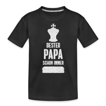 Schachvater, Schachspieler Geschenk, - Kinder Premium Bio T-Shirt - Schwarz - Vorne