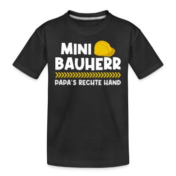 Bauherr Sohn Richtfest Hausbau - Kinder Premium Bio T-Shirt - Schwarz - Vorne