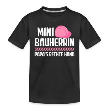Bauherrin Tochter Richtfest Hausbau - Kinder Premium Bio T-Shirt - Schwarz - Vorne