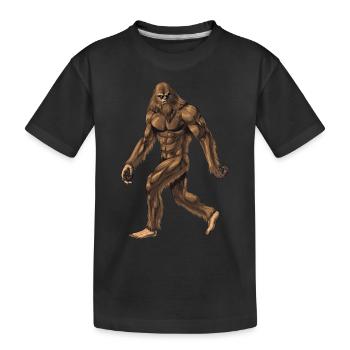 Cryptid Creature Bigfoot - Kids' Premium Organic T-Shirt - black - Front