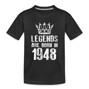 1948 legends born in - Kids' Premium Organic T-Shirt - black - Front