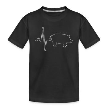 Battement de cœur de cochon - T-shirt bio Premium Enfant - noir - Devant