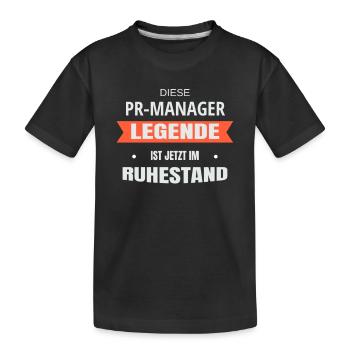 Rente Ruhestand Pension PR-Manager - Kinder Premium Bio T-Shirt - Schwarz - Vorne