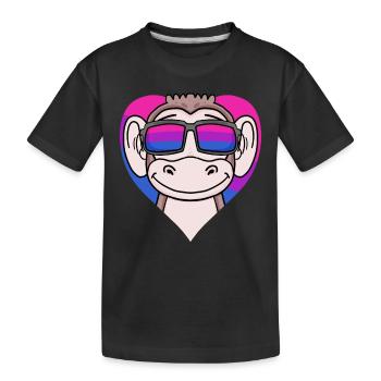 Bisexual Monkey Gift - Kids' Premium Organic T-Shirt - black - Front