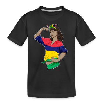 Mauritius Girl Unbreakable Mauritius Heritage - Kids' Premium Organic T-Shirt - black - Front
