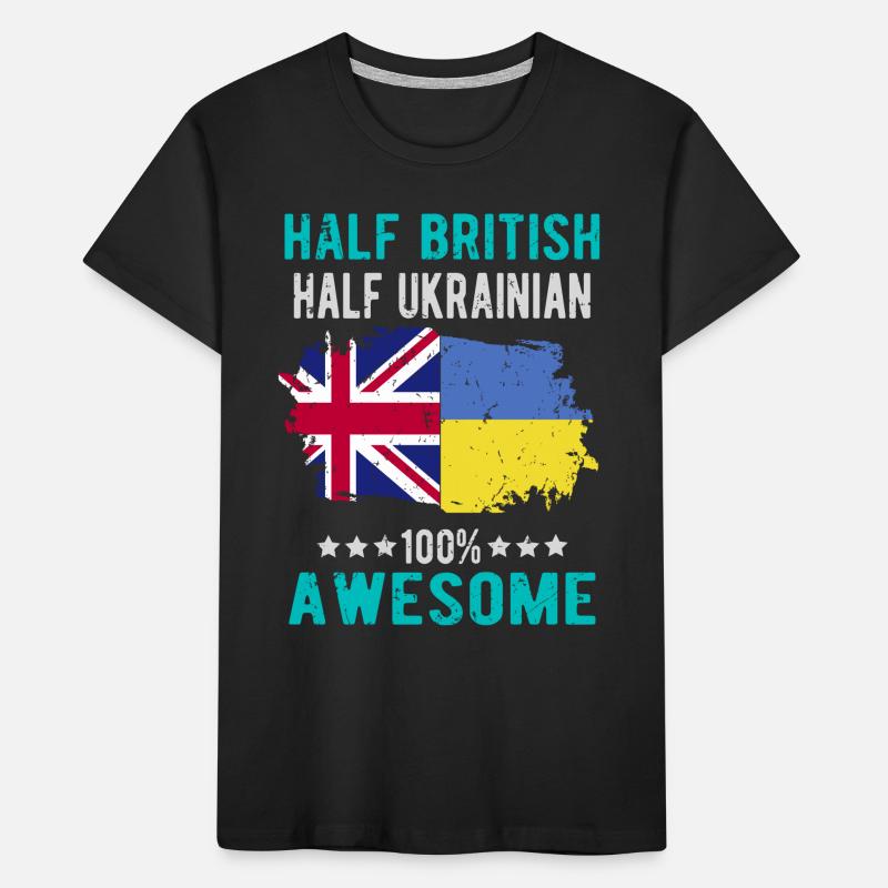 Half British Half Ukrainian Kids' Premium Organic T-Shirt