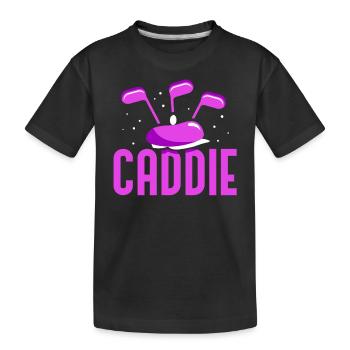 Caddie GolfIng Golf Profession Golfer - Kids' Premium Organic T-Shirt - black - Front