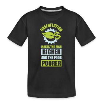 Greenflation Grün Energie Preise Inflation - Kinder Premium Bio T-Shirt - Schwarz - Vorne