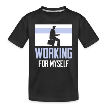Für Mich Selbst Arbeiten Gründer Unternehmer CEO - Kinder Premium Bio T-Shirt - Schwarz - Vorne