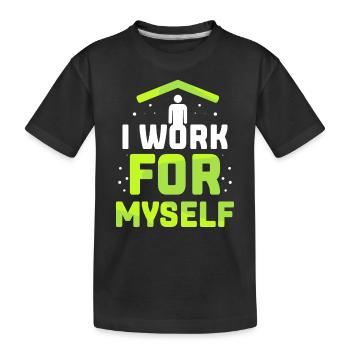 Je travaille pour moi-même entrepreneur fondateur - T-shirt bio Premium Enfant - noir - Devant