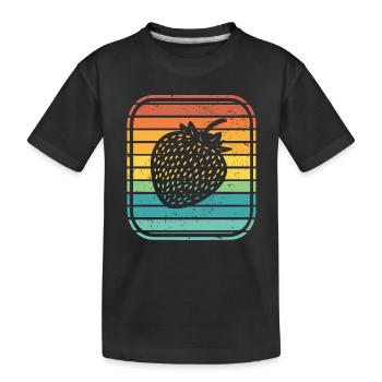 Strawberry Fruit Lover Retro Healthy Gift idea - Kinder Premium Bio T-Shirt - Schwarz - Vorne