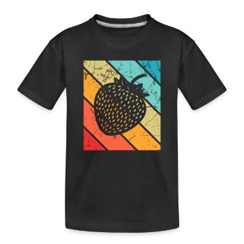 Strawberry Fruit Lover Retro Healthy Gift idea - Kinder Premium Bio T-Shirt - Schwarz - Vorne