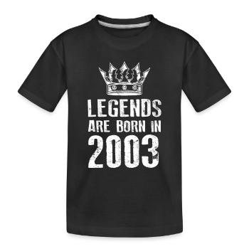 2003 legends born in - Kids' Premium Organic T-Shirt - black - Front