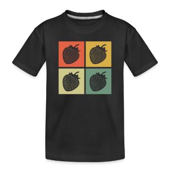 Strawberry Fruit Lover Retro Healthy Gift idea - Kinder Premium Bio T-Shirt - Schwarz - Vorne