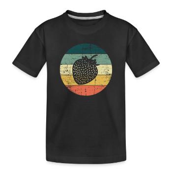 Strawberry Fruit Lover Retro Healthy Gift idea - Kinder Premium Bio T-Shirt - Schwarz - Vorne