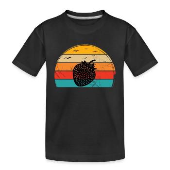 Strawberry Fruit Lover Retro Healthy Gift idea - Kinder Premium Bio T-Shirt - Schwarz - Vorne