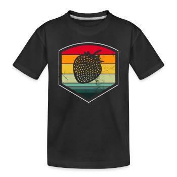 Strawberry Fruit Lover Retro Healthy Gift idea - Kinder Premium Bio T-Shirt - Schwarz - Vorne
