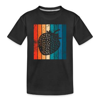 Strawberry Fruit Lover Retro Healthy Gift idea - Kinder Premium Bio T-Shirt - Schwarz - Vorne