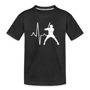 Battement de cœur de baseball - T-shirt bio Premium Enfant - noir - Devant