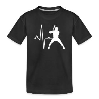 Battement de cœur de baseball - T-shirt bio Premium Enfant - noir - Devant