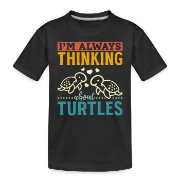 Cute turtle sea turtle I think - Kids' Premium Organic T-Shirt - black - Front
