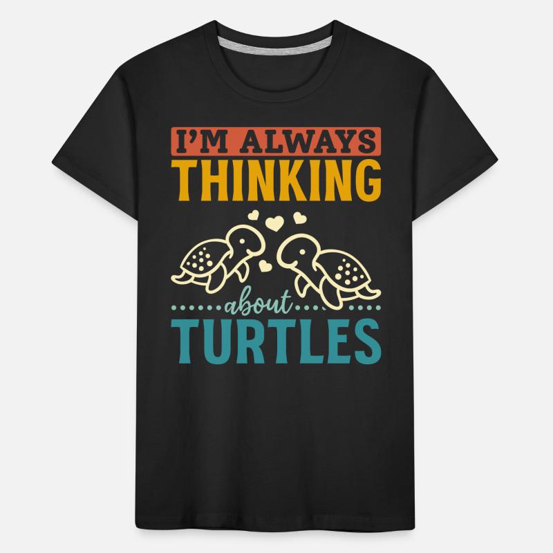 Cute turtle sea turtle I think Kids' Premium Organic T-Shirt