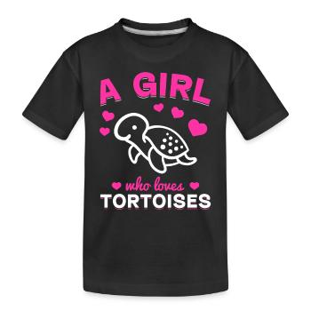 Amoureux des tortues de mer Fille Tortues Une fille, - T-shirt bio Premium Enfant - noir - Devant