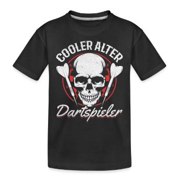 Cooler Alter Dartspieler - Kinder Premium Bio T-Shirt - Schwarz - Vorne