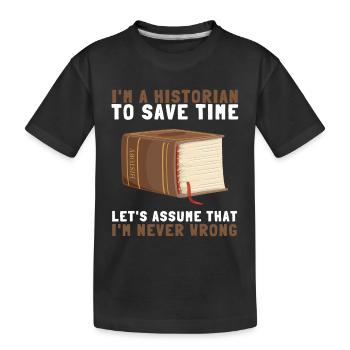Historien de recherche Conservateur de musée et archiviste - T-shirt bio Premium Enfant - noir - Devant