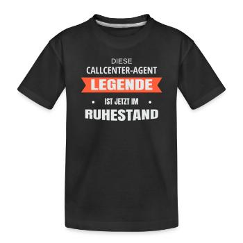 Rente Ruhestand Pension Callcenter-Agent - Kinder Premium Bio T-Shirt - Schwarz - Vorne
