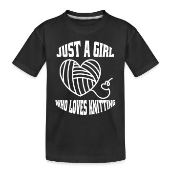 Seamstress Knitting Girl Gift Crochet Sewing - Kids' Premium Organic T-Shirt - black - Front