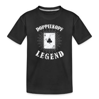 Doppelkopf Legend Kartenspiel Hobby Punkte - Kinder Premium Bio T-Shirt - Schwarz - Vorne