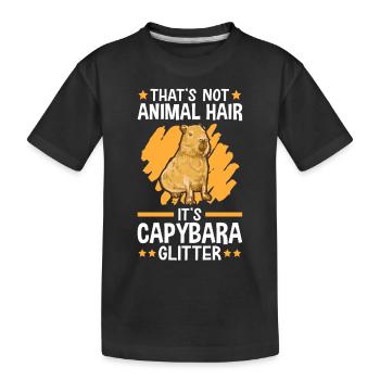 Capybara Glitter South American Capybara - Kids' Premium Organic T-Shirt - black - Front